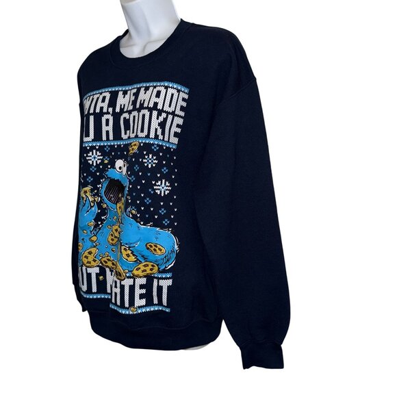 Rare Sesame Street Sweatshirt Womens M Santa Me Made You A Cookie But Me Ate It - Picture 6 of 10